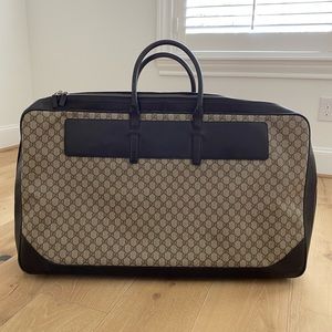 Gucci Monogram Suitcase Trunk Luggage Brown Gg Supreme Canvas Travel Bag